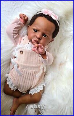 Ethnic AA Reborn Girl Doll Cameron by Laura Tuzio Ross LE