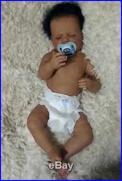 Ethnic Biracial AA Hispanic full bodied silicone vinyl reborn baby boy doll