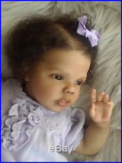 Ethnic Biracial AA Reborn Baby Doll Sherry by Natali Blick