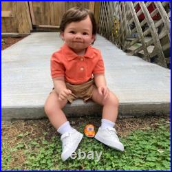 Finished 28'' Reborn Baby Doll Toddler Boy Short Hair Cloth Body Handmade Gift