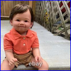 Finished 28'' Reborn Baby Doll Toddler Boy Short Hair Cloth Body Handmade Gift