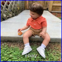 Finished 28'' Reborn Baby Doll Toddler Boy Short Hair Cloth Body Handmade Gift