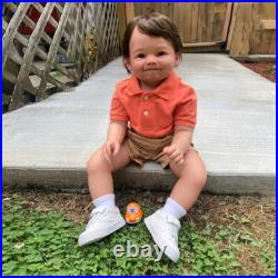 Finished 28'' Reborn Baby Doll Toddler Boy Short Hair Cloth Body Handmade Gift