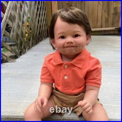 Finished 28'' Reborn Baby Doll Toddler Boy Short Hair Cloth Body Handmade Gift