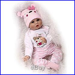 Full Body Silicone Reborn Baby Doll Soft Vinyl 22inch Magnetic Mouth Babies