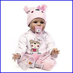 Full Body Silicone Reborn Baby Doll Soft Vinyl 22inch Magnetic Mouth Babies