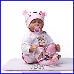 Full Body Silicone Reborn Baby Doll Soft Vinyl 22inch Magnetic Mouth Lifelike