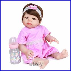 Full Body Silicone Vinyl 18 Reborn Baby Doll Handmade Newborn Girl Gifts Dolls