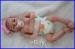 Full Body Silicone Vinyl 22 Newborn Reborn Baby Doll Girl 100% Handmade Dolls