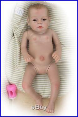 Full Body Vinyl Silicone 22 Reborn Baby Girl Dolls Vivid Anatomically