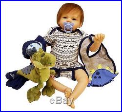 Full Body silicone reborn Baby Boy Doll 22 soft vinyl Lifelike Dolls Clothes