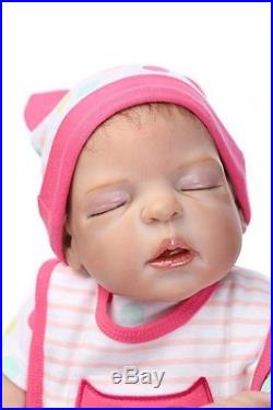 Full silicone dolls reborn baby Body 23 Sleeping Girl Doll Babies Real Handmade