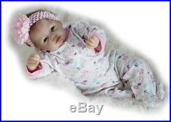 Full silicone reborn baby doll 22 lifelike soft vinyl With Clothes lifelike New
