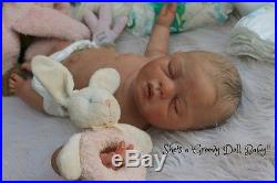Groovy Reborn Girl Doll Lovelyn Asleep. Beautiful Full Body Silicone Like Vinyl