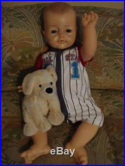 GUC 25 Adorable Vintage Vinyl BYE BYE BABY DOLL Posable Ideal Playpal + puppy