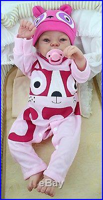 Girl Full Body Pink 22 Vinyl Silicone Reborn Baby Lovely Doll Confident Look