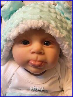 Gorgeous reborn baby doll Sebby sculpt by Cassie Brace