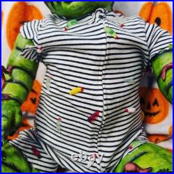 Green Vinyl Baby Doll Black Eyes Halloween Gothic & Horror Oogie Boogie Bugs