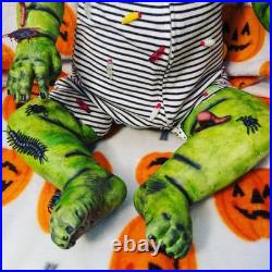 Green Vinyl Baby Doll Black Eyes Halloween Gothic & Horror Oogie Boogie Bugs