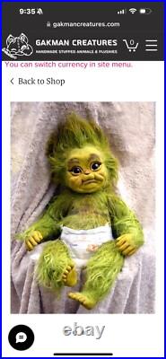Grinch Doll Baby Handmade By Gakman Creatures
