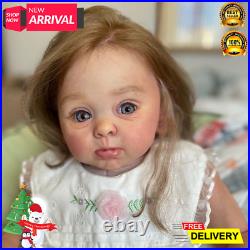 Hand Made, Reborn Baby Doll, Adelaide With Long Hand-Rooted Hair, Lifelike