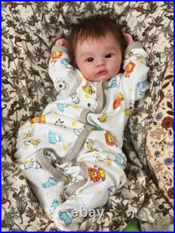 Handmade 17in Reborn Baby Doll Rooted Mohair Realistic Girl Boy Newborn Toy GIFT