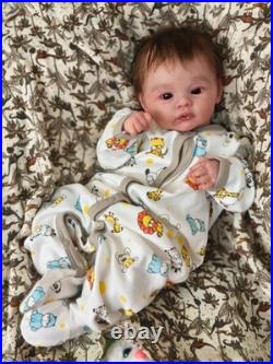 Handmade 17in Reborn Baby Doll Rooted Mohair Realistic Girl Boy Newborn Toy GIFT