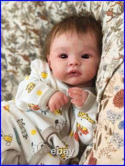 Handmade 17in Reborn Baby Doll Rooted Mohair Realistic Girl Boy Newborn Toy GIFT