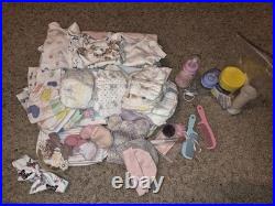 Handmade&Handpainted Reborn girl Doll Curly Brown Hair Soft Body with Accessorys