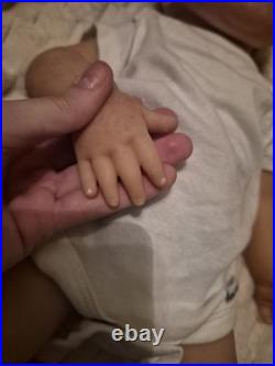 Handmade&Handpainted Reborn girl Doll Curly Brown Hair Soft Body with Accessorys