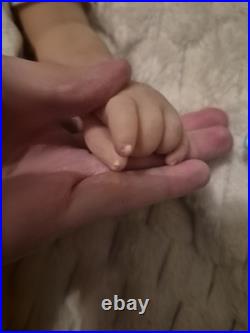 Handmade&Handpainted Reborn girl Doll Curly Brown Hair Soft Body with Accessorys