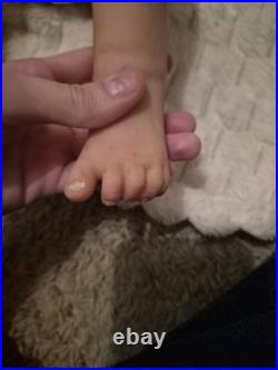 Handmade&Handpainted Reborn girl Doll Curly Brown Hair Soft Body with Accessorys