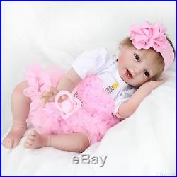 Handmade Lifelike Baby Girl Doll 22 Silicone Vinyl Reborn Newborn Dolls+Clothes