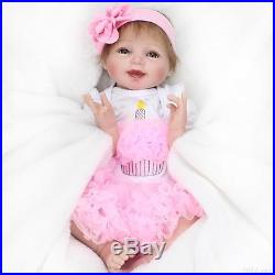Handmade Lifelike Baby Girl Doll 22 Silicone Vinyl Reborn Newborn Dolls+Clothes