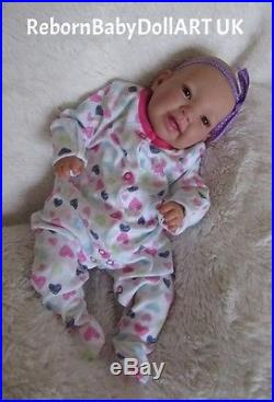 Happy AWAKE Reborn Baby GIRL Doll. #RebornBabyDollART UK