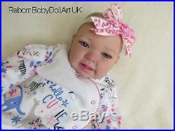 Happy Eyes Open Reborn Baby Girl Doll by RebornBabyDollArtUK