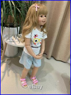 Huge Reborn Toddler 39 inches Real Life Reborn Baby Dolls Girls with Curly Hair