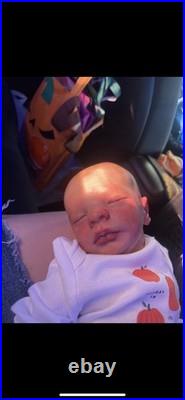 Hyper realistic reborn baby leif with painted brown hair