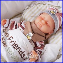 IVITA 15'' Skin Tone Silicone Reborn Realistic Sleeping Baby Girl Lovely Doll