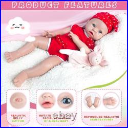 IVITA 16 Inch Silicone Baby Dolls Girl Weighted 4.35 lb, NOT Vinyl, Silicone Full