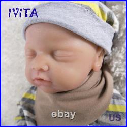 IVITA 18'' GIRL Eyes-closed Baby Doll Full Body Soft Silicone Reborn Infant
