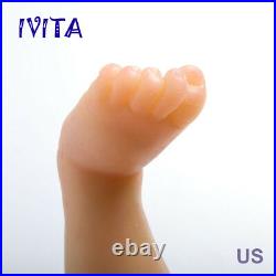 IVITA 20'' Full Body Silicone Reborn Baby GIRL Smile Dolls Can Take Pacifier