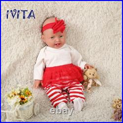 IVITA 20 Lifelike Cute Silicone Reborn Baby Doll Girl Xmas Gift Waterproof Toys