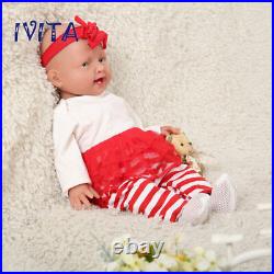 IVITA 20 Lifelike Cute Silicone Reborn Baby Doll Girl Xmas Gift Waterproof Toys