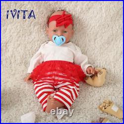 IVITA 20 Lifelike Cute Silicone Reborn Baby Doll Girl Xmas Gift Waterproof Toys