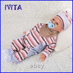 IVITA 20'' Realistic Reborn Silicone Doll Smiling Girl 4000g Can Take Pacifier