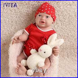 IVITA 23'' Big Reborn Full Body Silicone Doll Adorable Smile Newborn Baby Girl