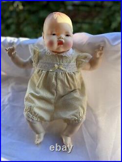 Ideal Thumbelina 18' Soft Body Doll Molded Hair Yellow Jumpsuit 80's CBS Corp