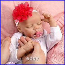 JIZHI Lifelike Reborn Baby Dolls Girl 17 Inch Full Vinyl Body Washable Realis