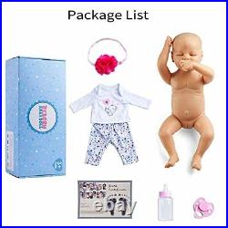 JIZHI Lifelike Reborn Baby Dolls Girl 17 Inch Full Vinyl Body Washable Realis